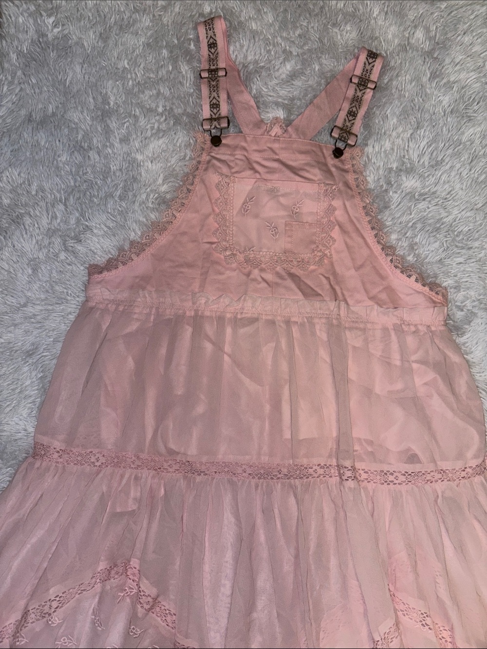 Pink Lace-Trim Maxi Dress - Women - Picture 6 of 8